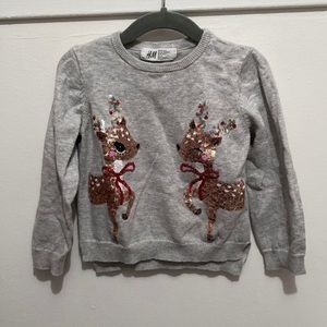 H&M 3T reindeer sweater with sequence. Great condition, perfect for holidays